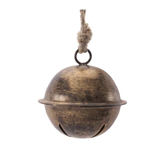 Melrose Bronze Iron & Jute Bell Ornament Set
